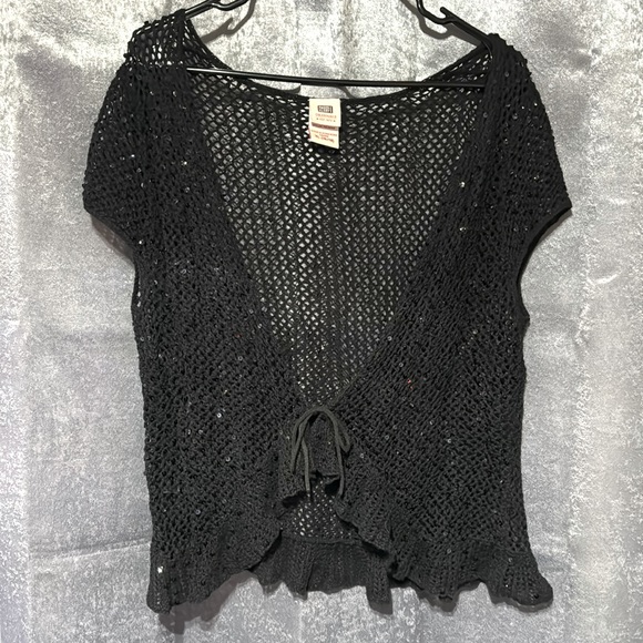 Faded Glory Knit Black Vest - Picture 1 of 7